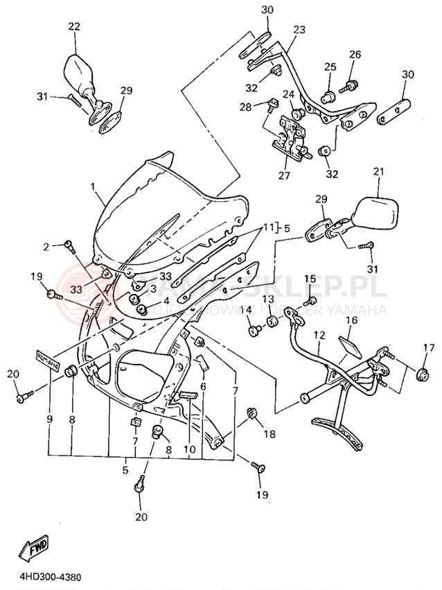 Schemat "elementy nadwozia" do Yamaha YZF750RF/YZF750RFC