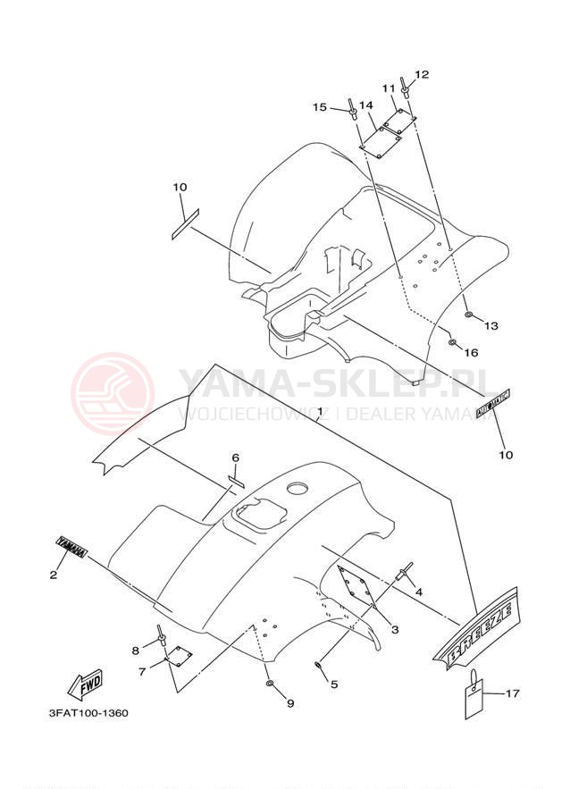 Schemat "naklejki" do Yamaha BREEZE YFA1R/YFA1RC