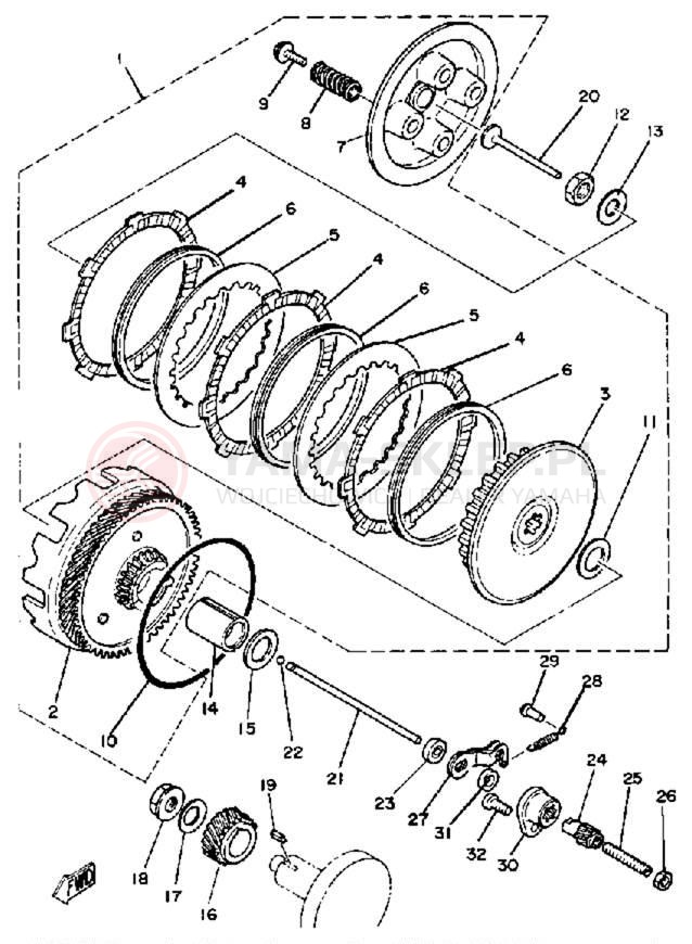 Schemat "sprzęgło" do Yamaha MX80H
