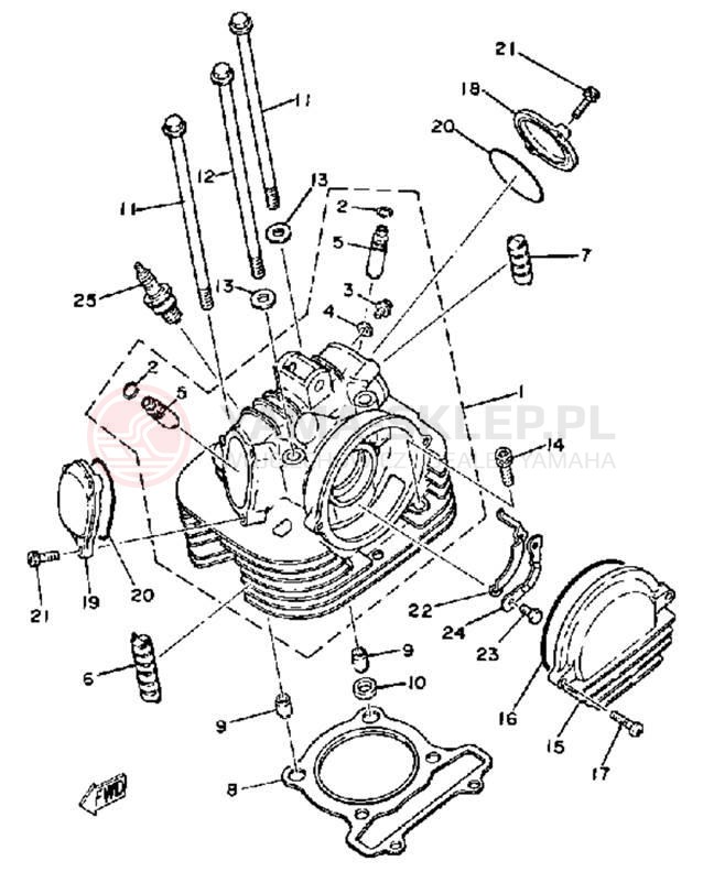 Schemat "głowica" do Yamaha SR250H