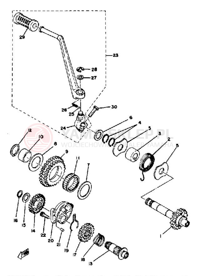 Schemat "kopniak" do Yamaha XS850LH