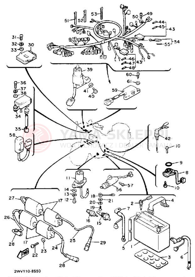 Schemat "układ elektryczny" do Yamaha XVZ13U/XVZ13UC