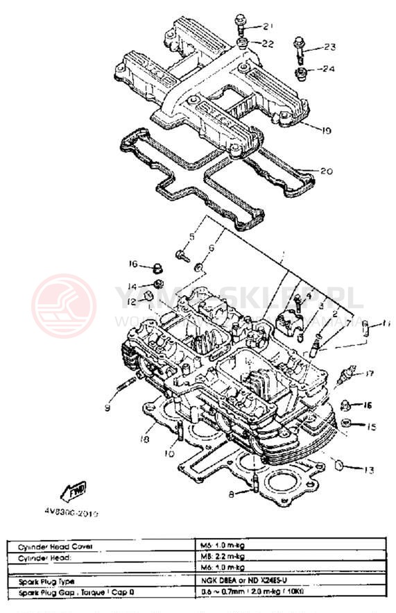 Schemat "głowica" do Yamaha XJ550RK