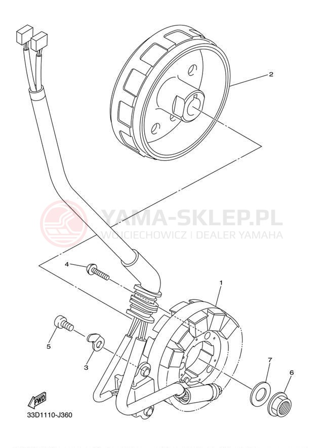 Schemat "prądnica" do Yamaha YZ450F YZ450FZL/YZ450FZW