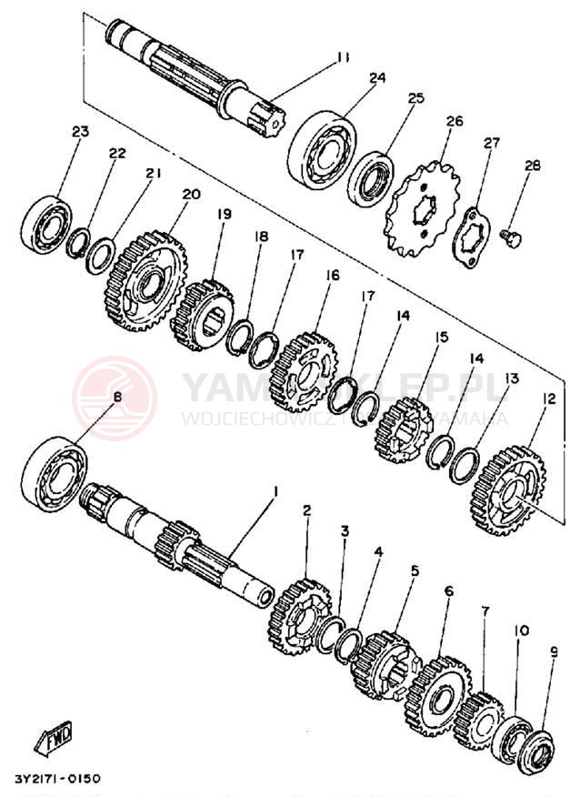 Schemat "Skrzynia biegów " do Yamaha XT250K/XT250KC