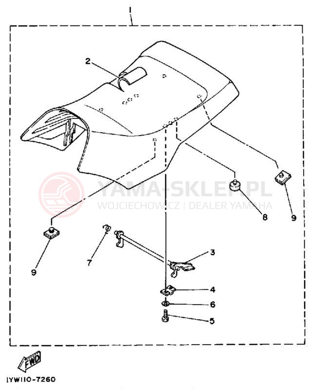 Schemat "siedzenie" do Yamaha MOTO-4 YFM350ERU
