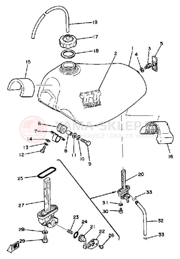 Schemat "zbiornik paliwa" do Yamaha TT250G