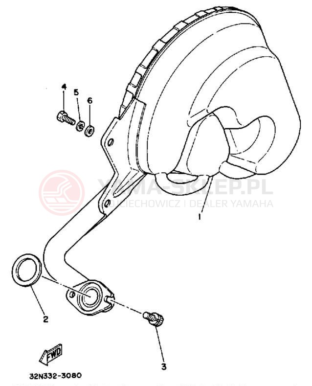 Schemat "Wydech końcowy" do Yamaha RIVA 80 CV80T