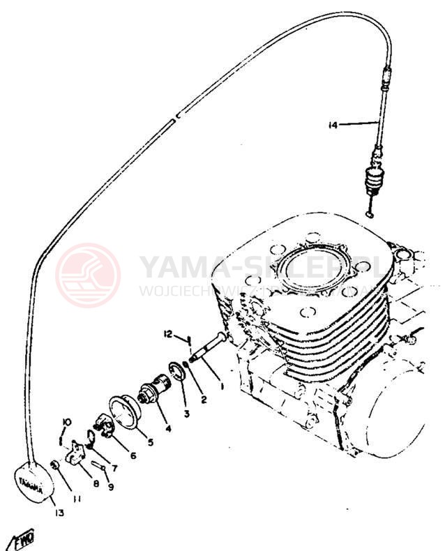 Schemat "Zawór dekompresujący" do Yamaha MX250/MX360