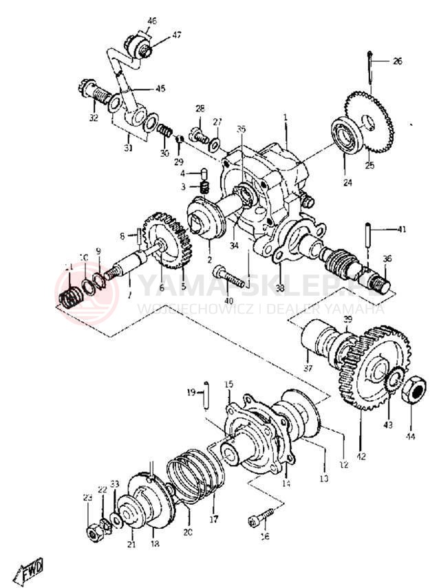 Schemat "Pompa olejowa" do Yamaha YG5T