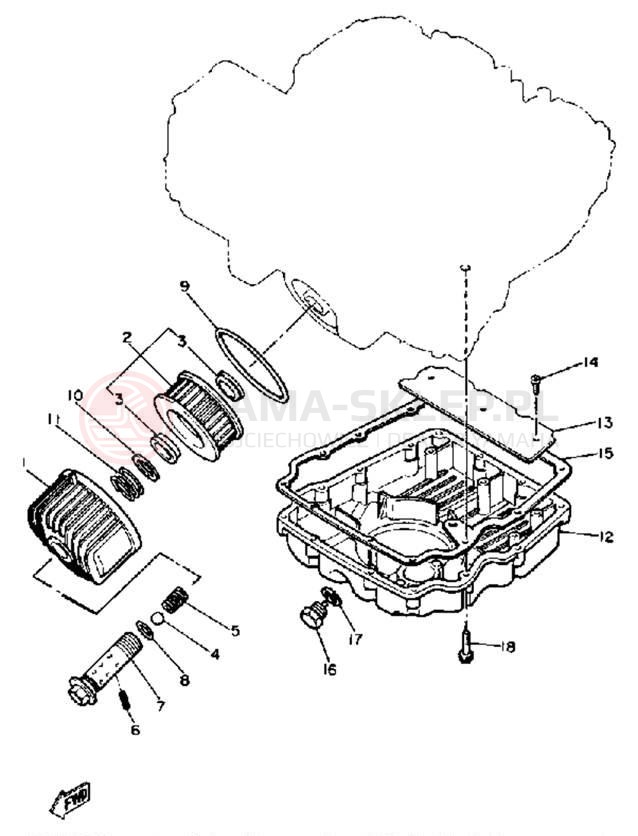 Schemat "Filtr oleju" do Yamaha XJ650 XJ650H