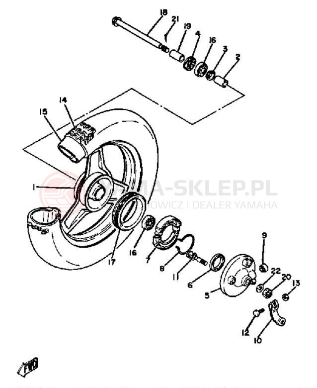 Schemat "Koło przód" do Yamaha PW50H