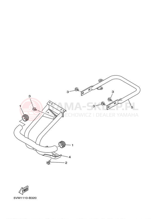 Schemat "osłona / stelaż" do Yamaha BLASTER YFS200R