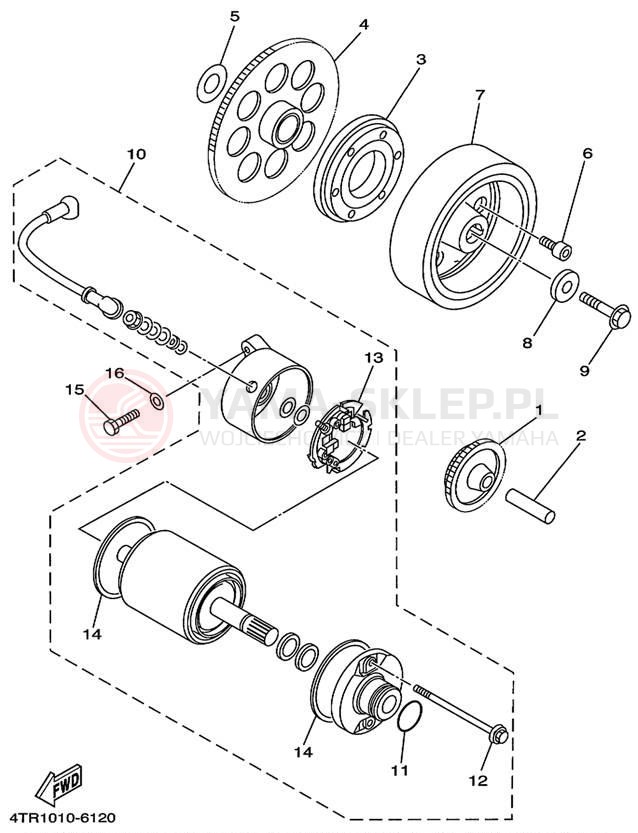 Schemat "rozrusznik" do Yamaha VIRAGO 535 XV535LC/XV535L