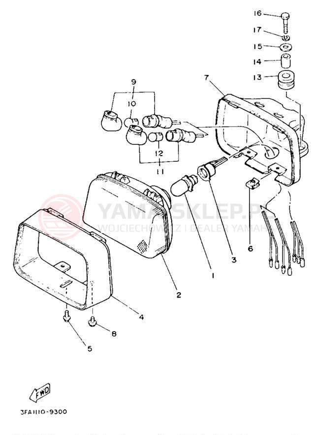 Schemat "Lampa przód" do Yamaha BREEZE YFA1F