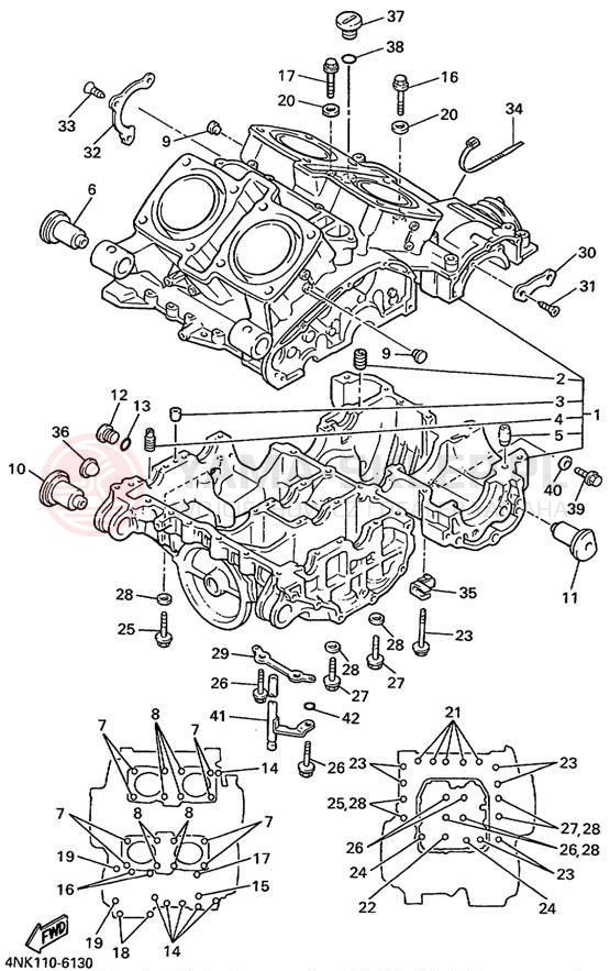 Schemat "Obudowa silnika" do Yamaha XVZ13ATL/XVZ13ATLC