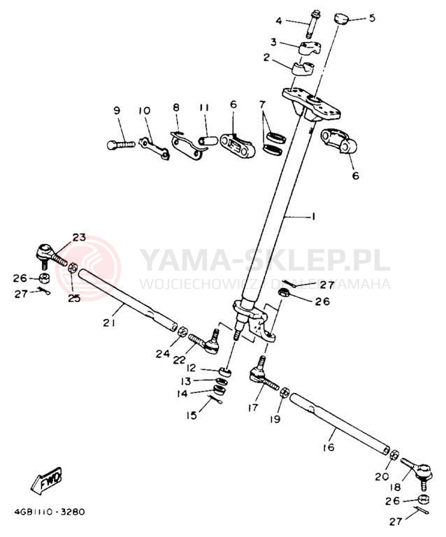 Schemat "Półki zawieszenia" do Yamaha KODIAK 4WD YFM400FWE_