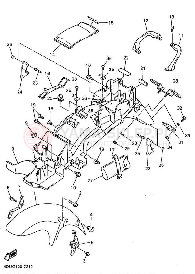 Schemat "błotnik" do Yamaha SECA II XJ600SJ/XJ600SJC