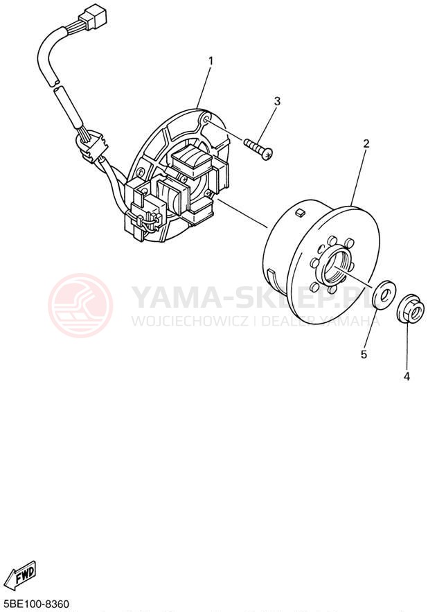Schemat "prądnica" do Yamaha YZ426 YZ426FN