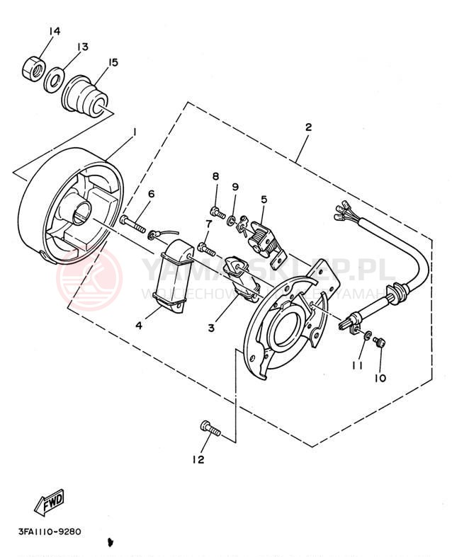 Schemat "prądnica" do Yamaha BREEZE YFA1H