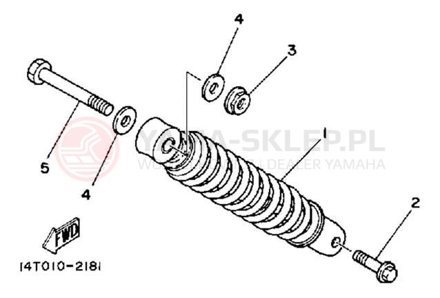 Schemat "zawieszenie tył" do Yamaha RIVA 50 CA50L