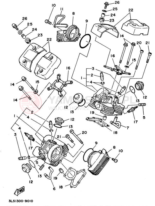 Schemat "głowica" do Yamaha VIRAGO 250 XV250P/XV250PC
