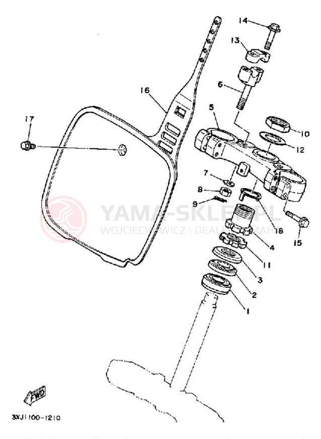 Schemat "Półki zawieszenia" do Yamaha YZ125B