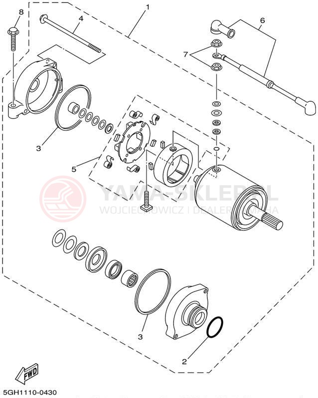 Schemat "rozrusznik" do Yamaha KODIAK 4WD YFM400FAP