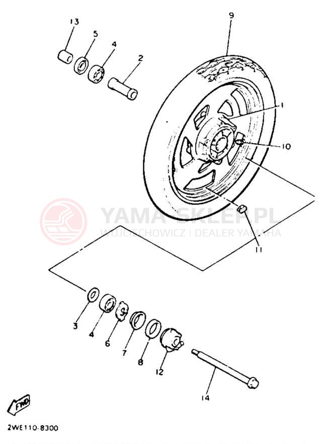 Schemat "Koło przód" do Yamaha V-MAX 1200 VMX12B/VMX12BC