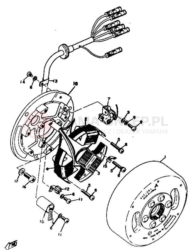 Schemat "Układ zapłonowy" do Yamaha DT3/RT3