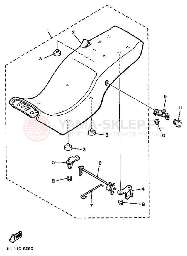 Schemat "siedzenie" do Yamaha RADIAN YX600TC/YX600T
