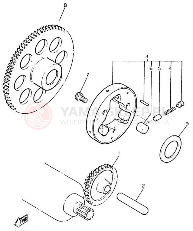 Schemat "rozrusznik" do Yamaha VIRAGO 535 XV535E/XV535EC