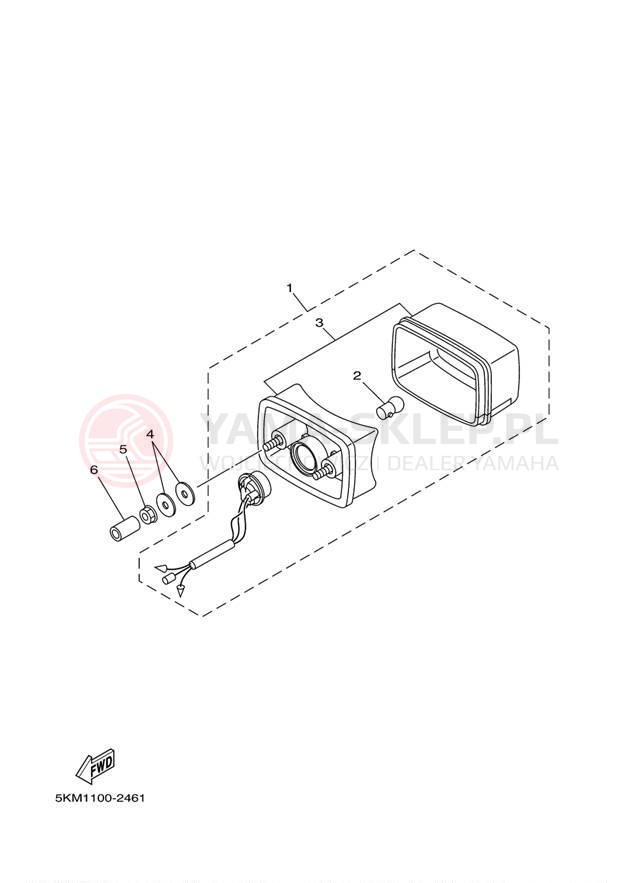 Schemat "lampa tył" do Yamaha GRIZZLY 660 YFM660FR