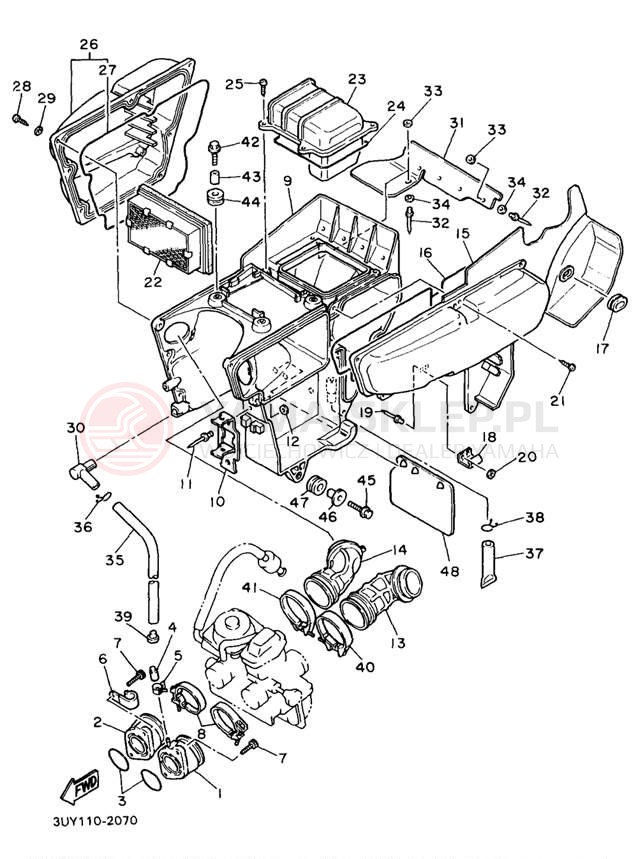 Schemat "Wtrysk paliwa" do Yamaha XT600ED/XT600EDC