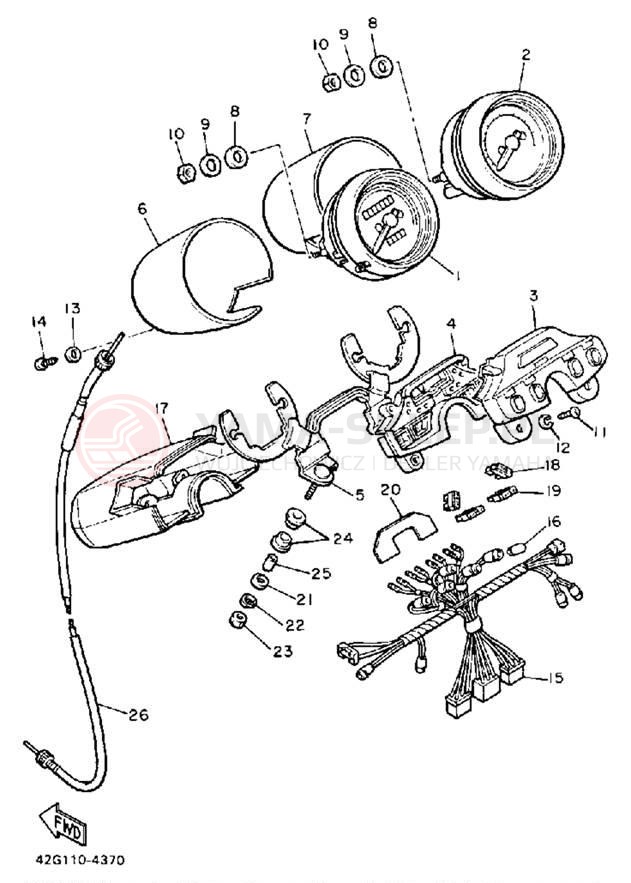Schemat "licznik" do Yamaha VIRAGO 1000 XV1000LC/XV1000L