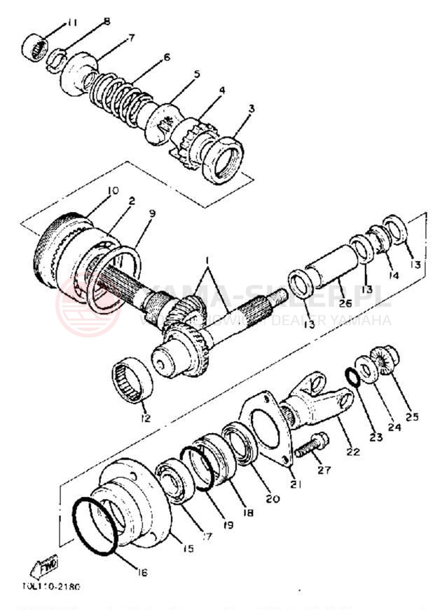Schemat "Przeniesienie napędu" do Yamaha XV920K