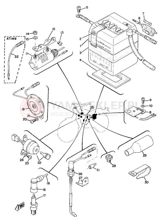 Schemat "układ elektryczny" do Yamaha ATM1B/CT1B/AT1B