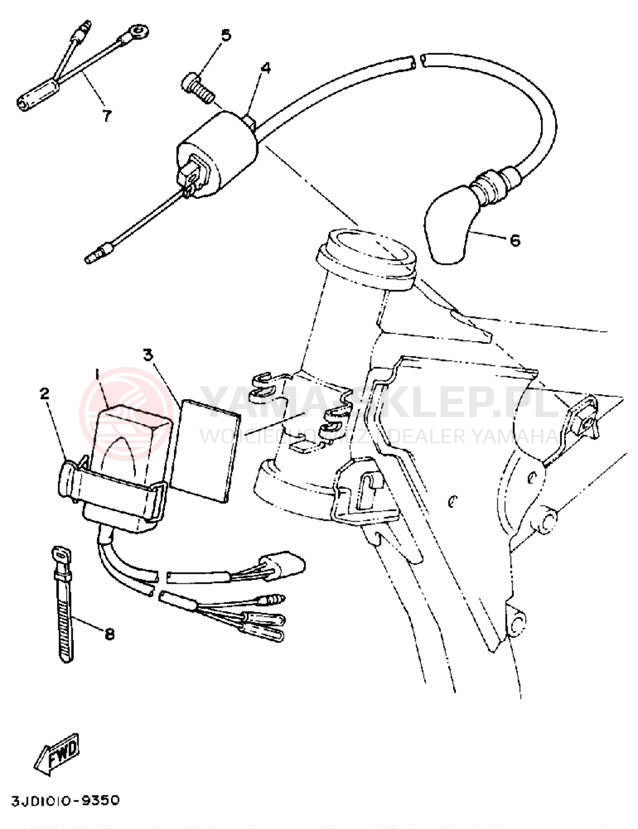 Schemat "układ elektryczny" do Yamaha YZ250W