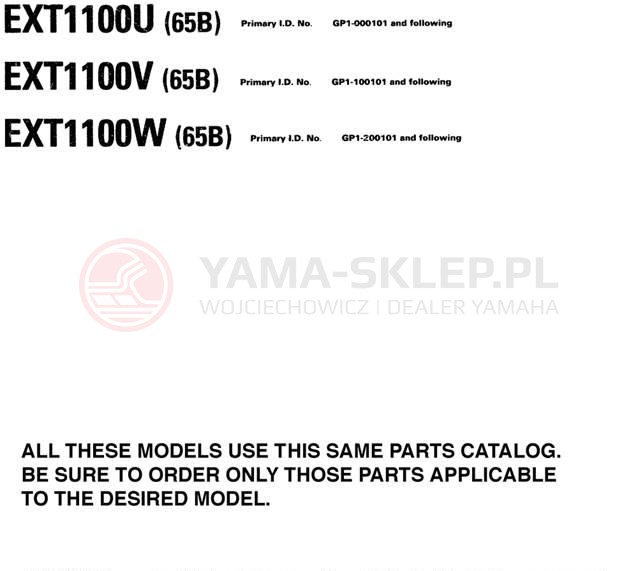 Schemat "Dodatkowe informacje" do Yamaha EXCITER EXT1100U