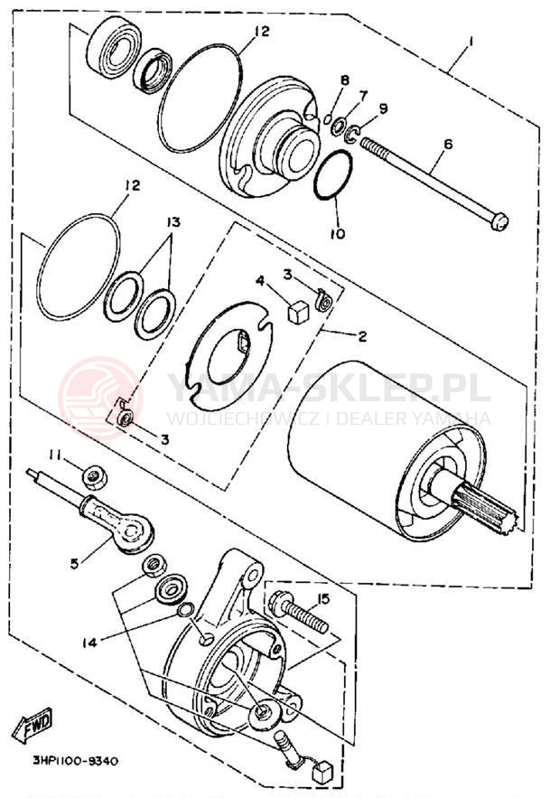 Schemat "rozrusznik" do Yamaha MOTO-4 YFM350ERW