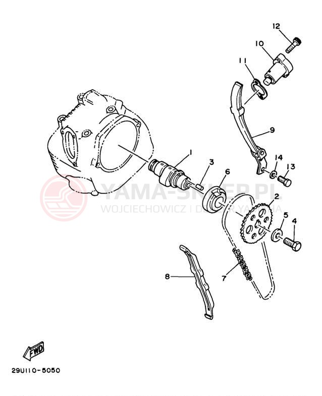 Schemat "Rozrząd - łańcuszek" do Yamaha TIMBERWOLF 2WD YFB250UJ_M