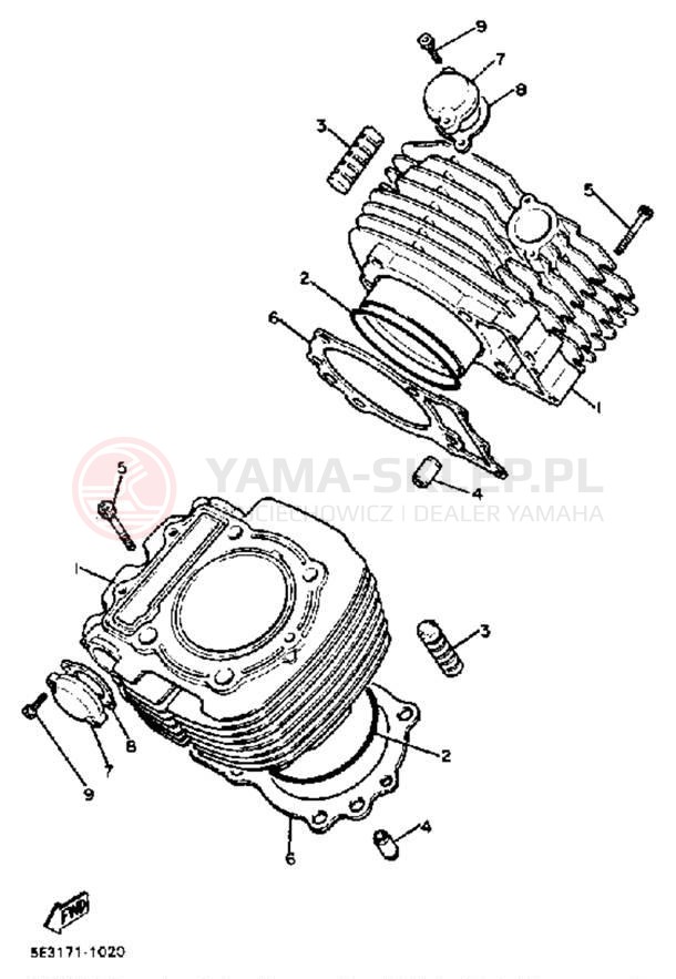 Schemat "cylinder" do Yamaha XV920RJ