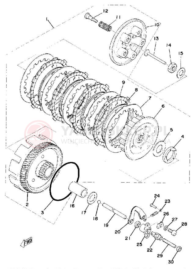 Schemat "sprzęgło" do Yamaha RS100C