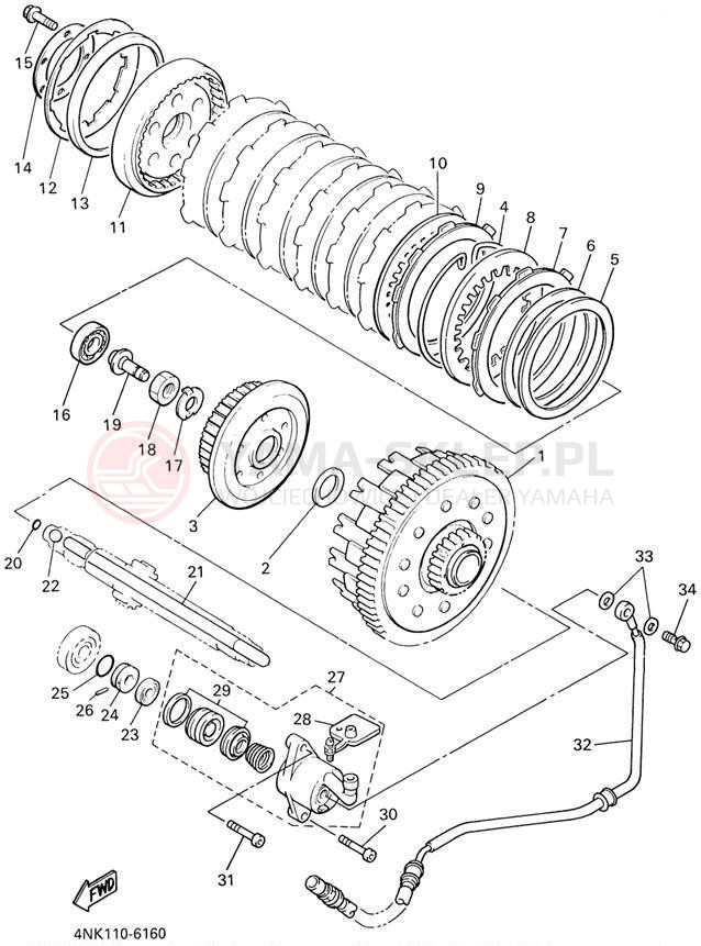 Schemat "sprzęgło" do Yamaha XVZ13LTN/XVZ13LTNC