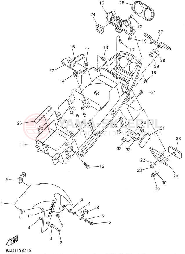 Schemat "błotnik" do Yamaha YZFR1 YZFR1N/YZFR1NC