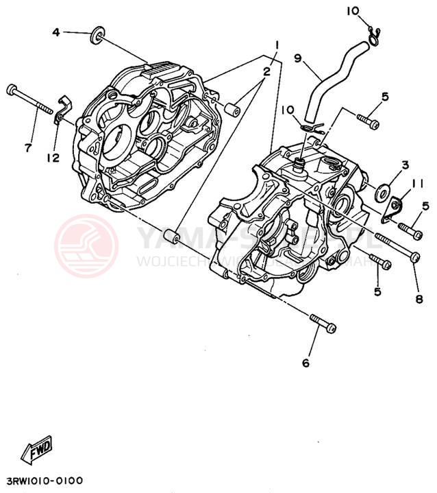 Schemat "Obudowa silnika" do Yamaha SEROW XT225F/XT225FC