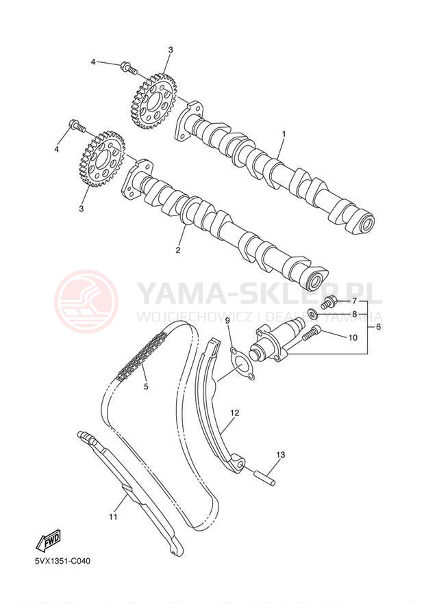 Schemat "Rozrząd - łańcuszek" do Yamaha FZ6 FZS6WC/FZS6W