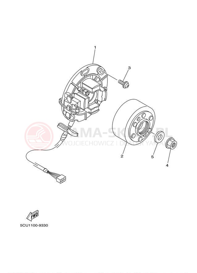 Schemat "prądnica" do Yamaha YZ250 YZ250M1