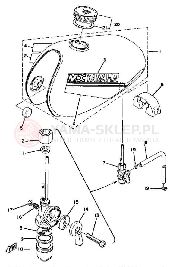 Schemat "zbiornik paliwa" do Yamaha MX80J