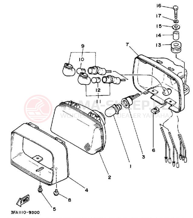 Schemat "Lampa przód" do Yamaha BREEZE YFA1W